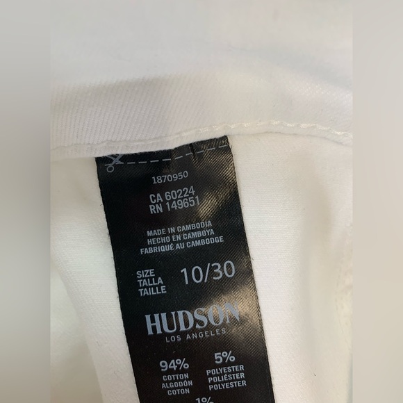 Hudson Los Angeles Cream Wide-Leg Belted Jeans - Picture 7 of 16